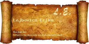 Lejbovics Erika névjegykártya